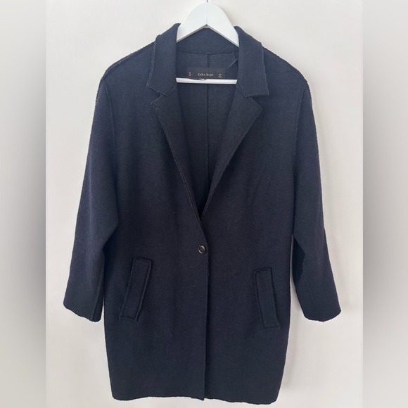 Zara Jackets & Blazers - Zara single Button Black Wool Blend Coat